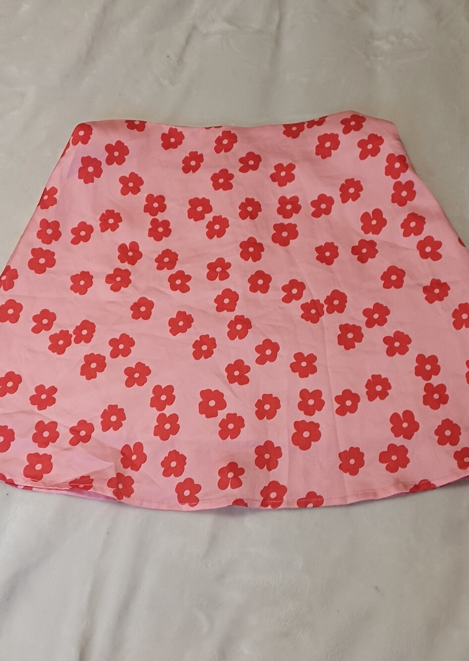 Pink Floral A-Line Mini Skirt Women's no size but A approx XS